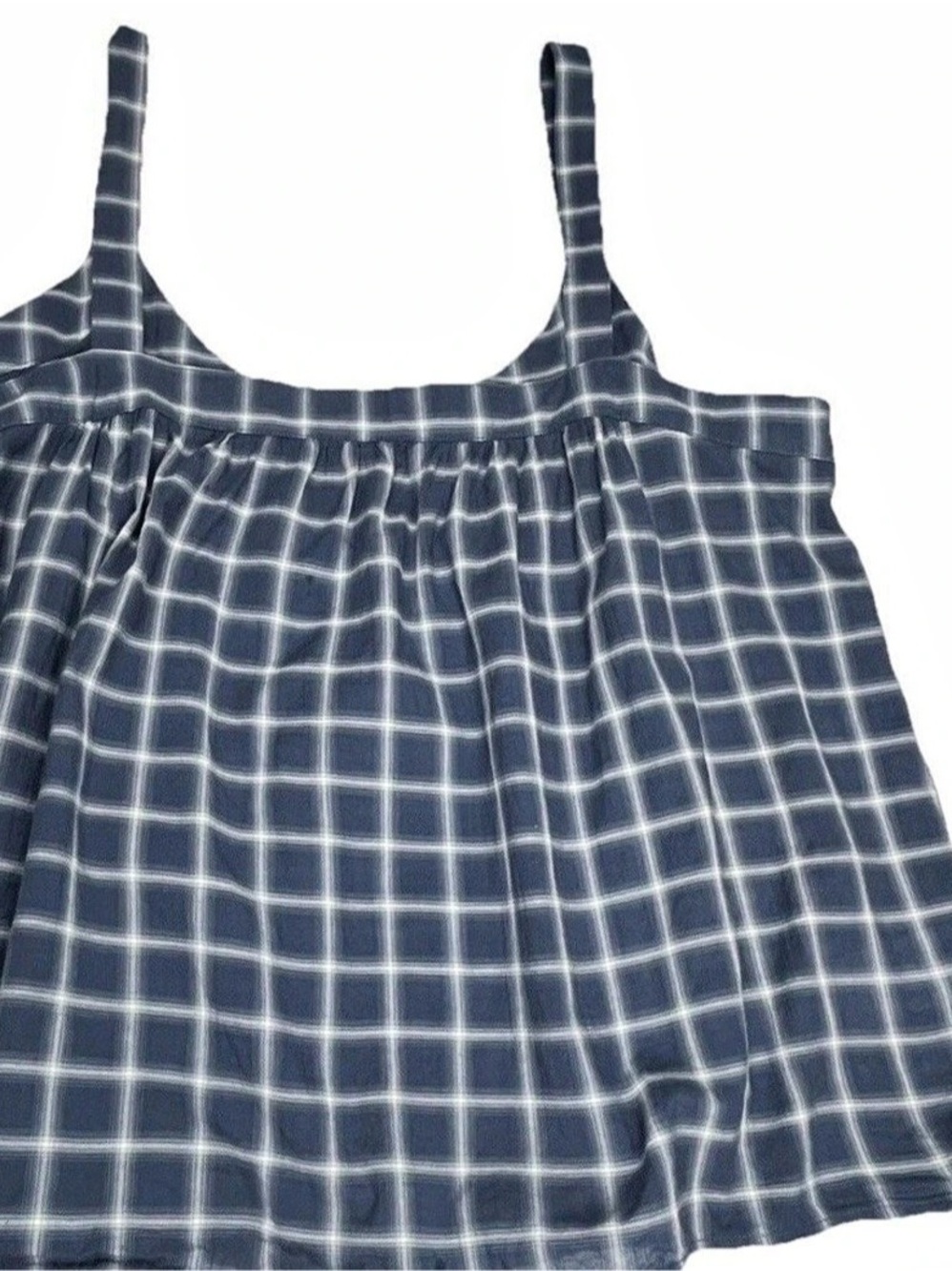 Plaid Tank Top in Blue & White Like New